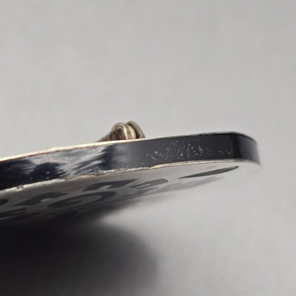 VTG Taxco Sterling Aztec Monkey Brooch 2" Black Enamel Turquoise Inlay Signed RH - Picture 7 of 10